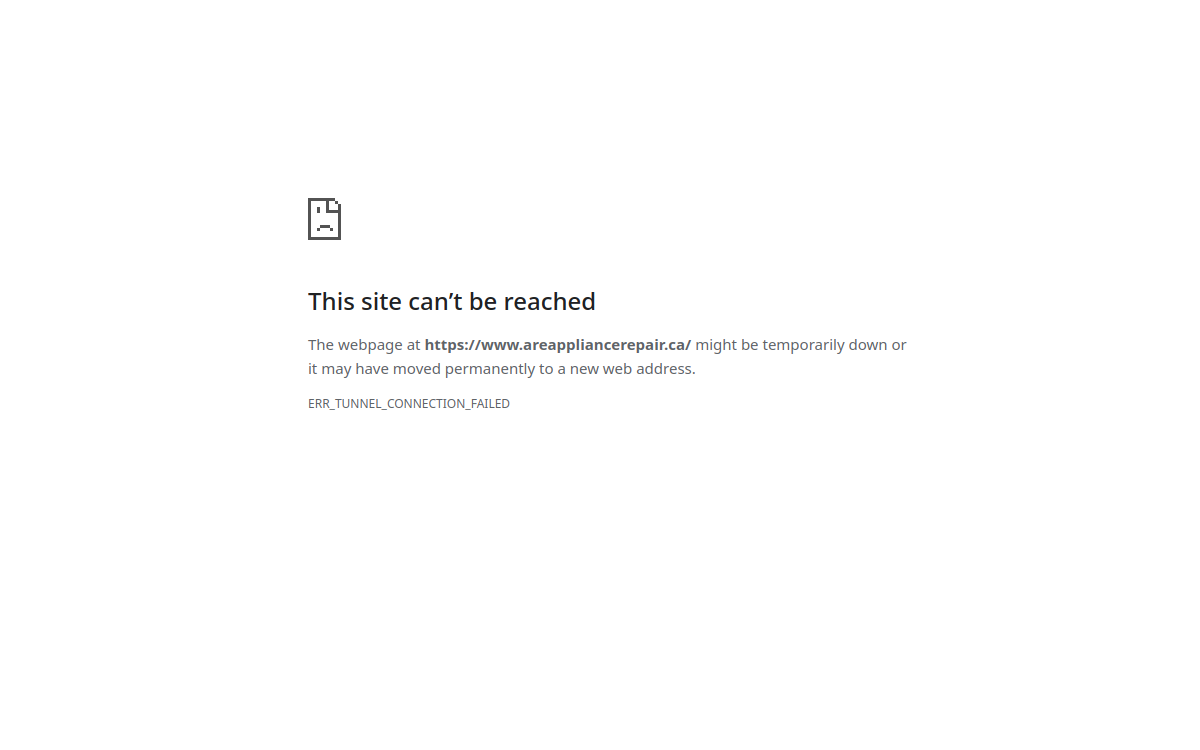 areappliancerepair.ca screenshot