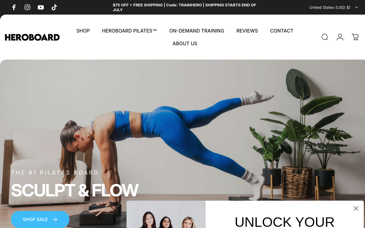 heroboardfitness.com screenshot